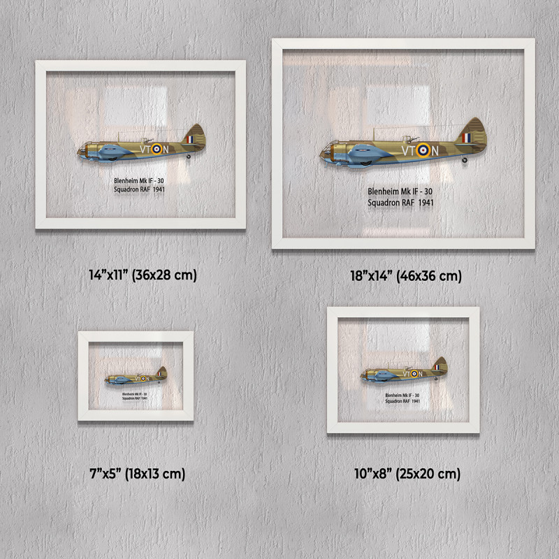 Принт на склі «Бомбардувальник Bristol Blenheim Mk IF 30 Ескадрилья 1941 рік»