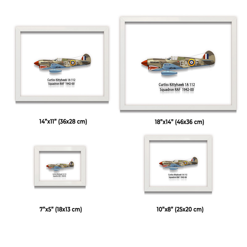 Принт на склі «Винищувач Curtiss P-40 112 Ескадрилья RAF 1942 рік»