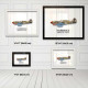 Принт на склі «Винищувач Curtiss P-40 112 Ескадрилья RAF 1942 рік»