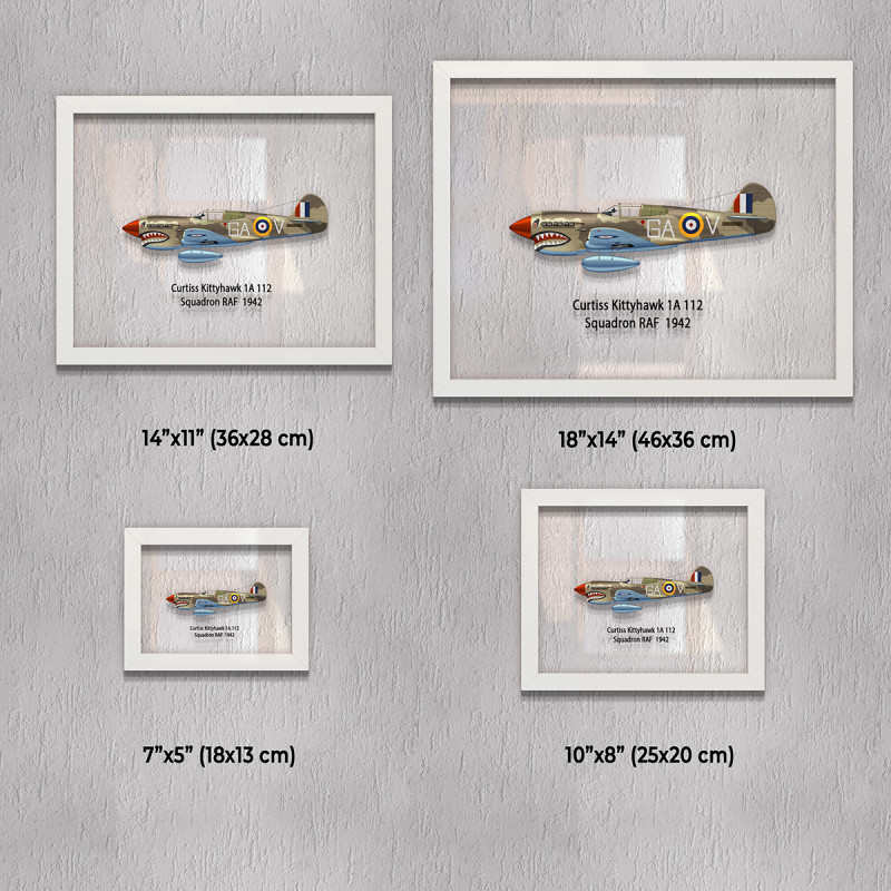 Принт на склі «Винищувач Curtiss P-40 Kittyhawk 112 Ескадрилья 1942 рік»