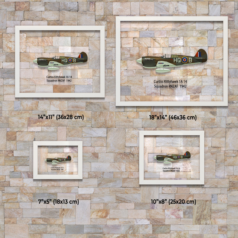 Принт на склі «Винищувач Curtiss P-40 14 Ескадрилья RNZAF 1942 рік»