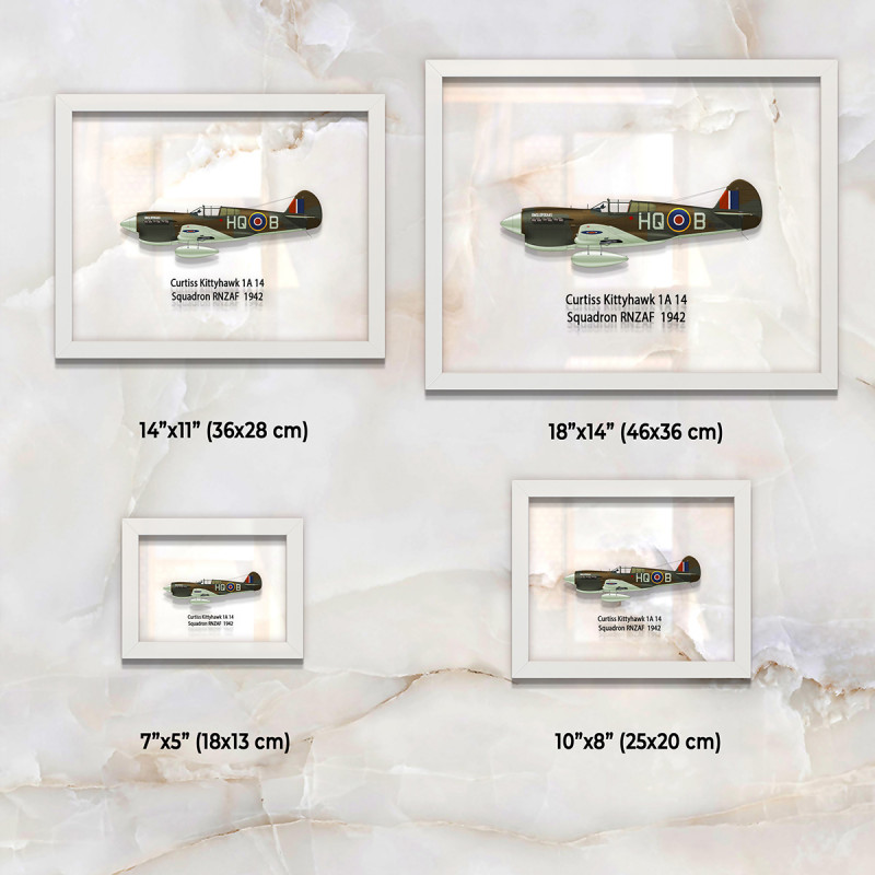 Принт на склі «Винищувач Curtiss P-40 14 Ескадрилья RNZAF 1942 рік»