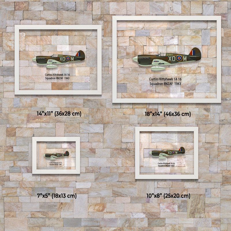 Принт на склі «Літак Curtiss P-40 16 Ескадрилья RNZAF 1943 рік»