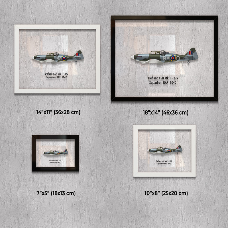 Принт на склі «Винищувач Boulton Paul Defiant Mk 1 277 Ескадрилья 1942 рік»