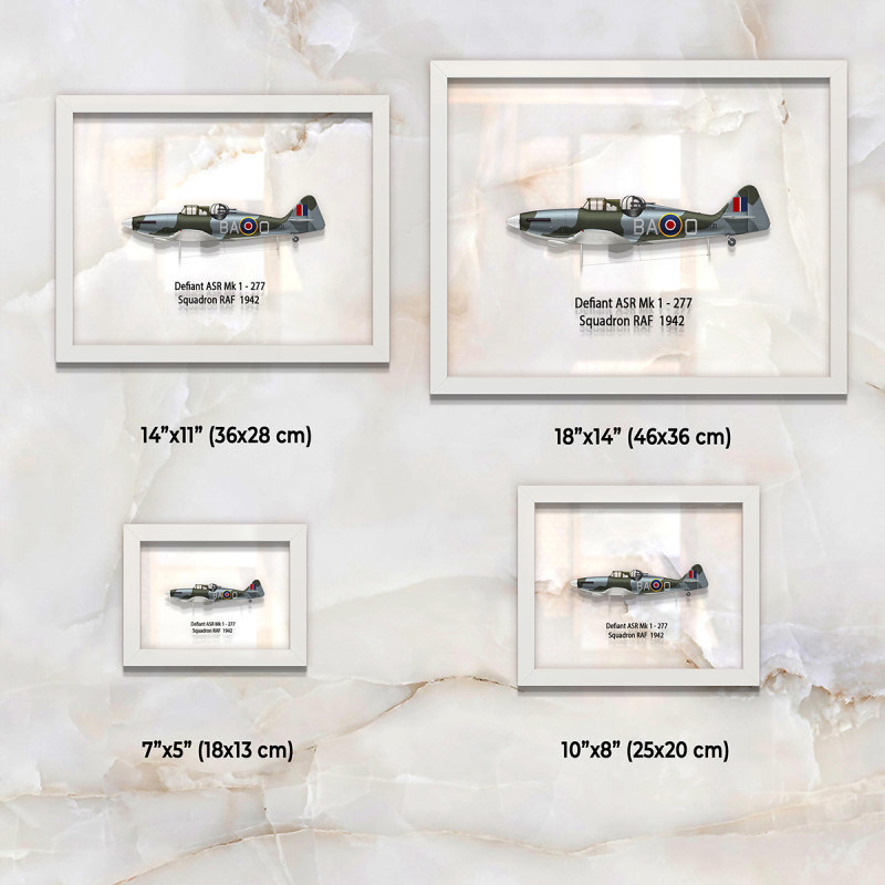 Принт на склі «Винищувач Boulton Paul Defiant Mk 1 277 Ескадрилья 1942 рік»