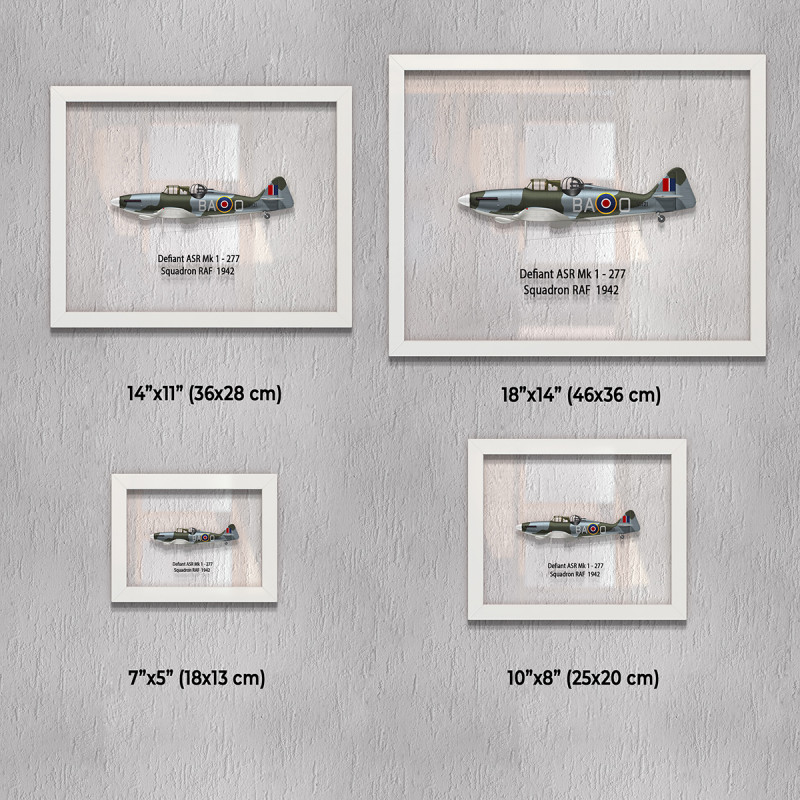 Принт на склі «Винищувач Boulton Paul Defiant Mk 1 277 Ескадрилья 1942 рік»