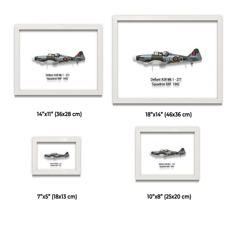Принт на склі «Винищувач Boulton Paul Defiant Mk 1 277 Ескадрилья 1942 рік»