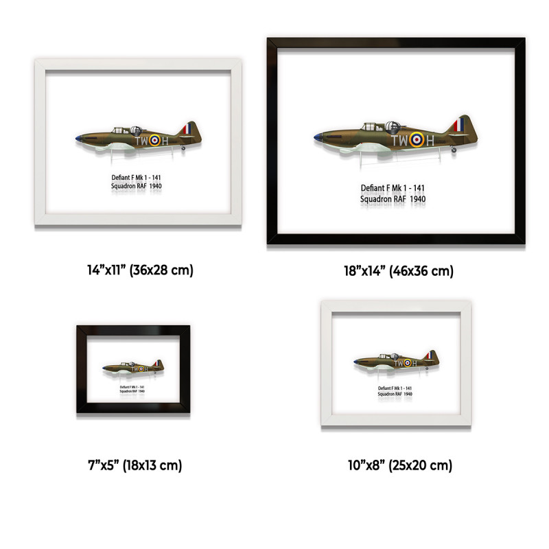 Принт на склі «Винищувач Boulton Paul Defiant Mk 1 141 Ескадрилья 1940 рік»