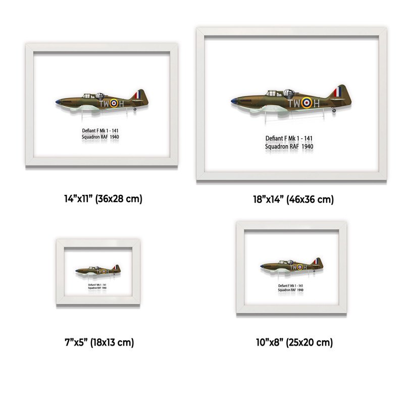 Принт на склі «Винищувач Boulton Paul Defiant Mk 1 141 Ескадрилья 1940 рік»