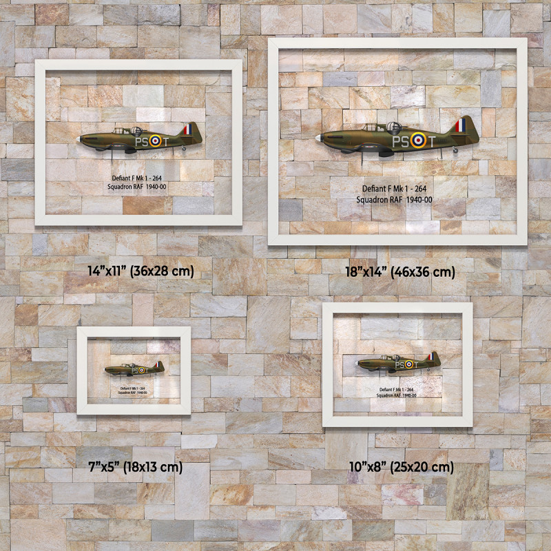 Принт на склі «Літак Boulton Paul Defiant Mk 1 264 Ескадрилья RAF 1940 рік»