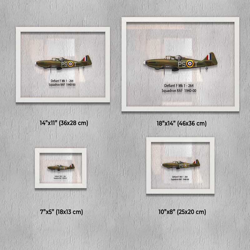 Принт на склі «Літак Boulton Paul Defiant Mk 1 264 Ескадрилья RAF 1940 рік»