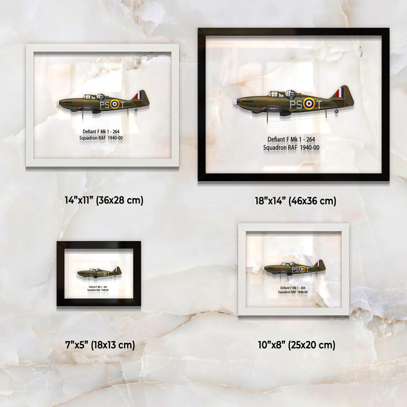 Принт на склі «Літак Boulton Paul Defiant Mk 1 264 Ескадрилья RAF 1940 рік»