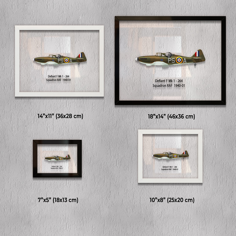 Принт на склі «Двомісний винищувач RAF Boulton Paul Defiant Mk 1 264 Ескадрилья 1940 рік»