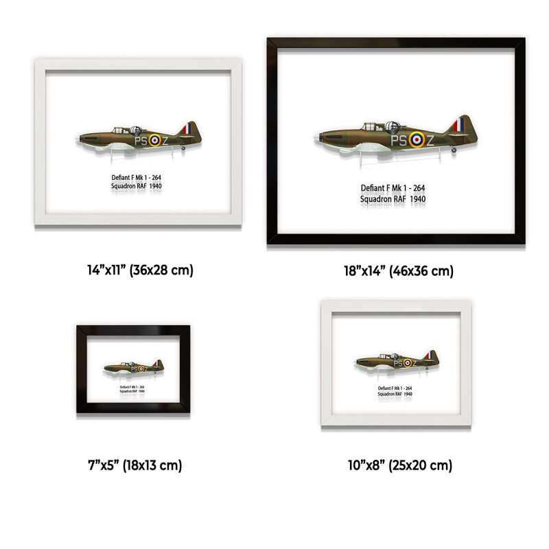 Принт на склі «Винищувач Boulton Paul Defiant Mk 1 264 Ескадрилья 1940 рік»
