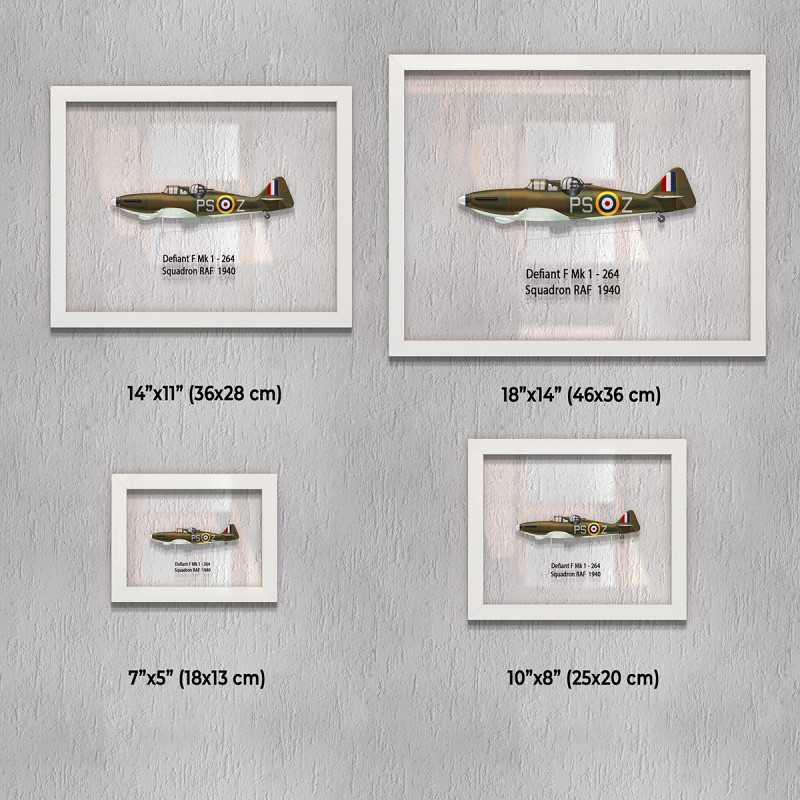 Принт на склі «Винищувач Boulton Paul Defiant Mk 1 264 Ескадрилья 1940 рік»