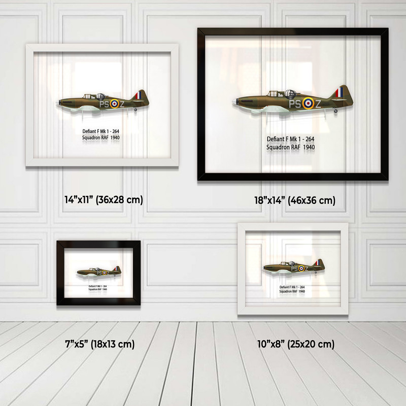 Принт на склі «Винищувач Boulton Paul Defiant Mk 1 264 Ескадрилья 1940 рік»