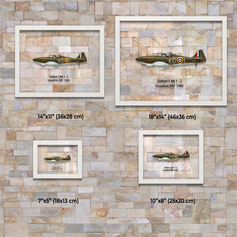 Принт на склі «Літак Boulton Paul Defiant Mk 1 RAF 1940 рік»