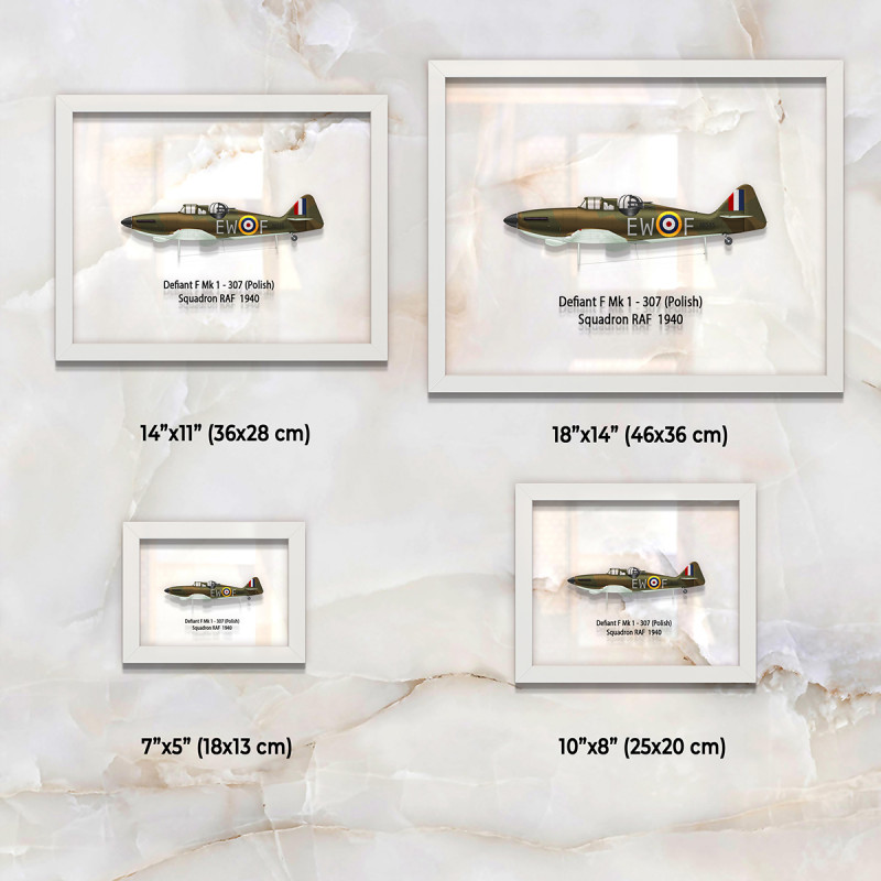 Принт на склі «Винищувач Boulton Paul Defiant Mk 1 307 Польська Ескадрилья 1940 рік»