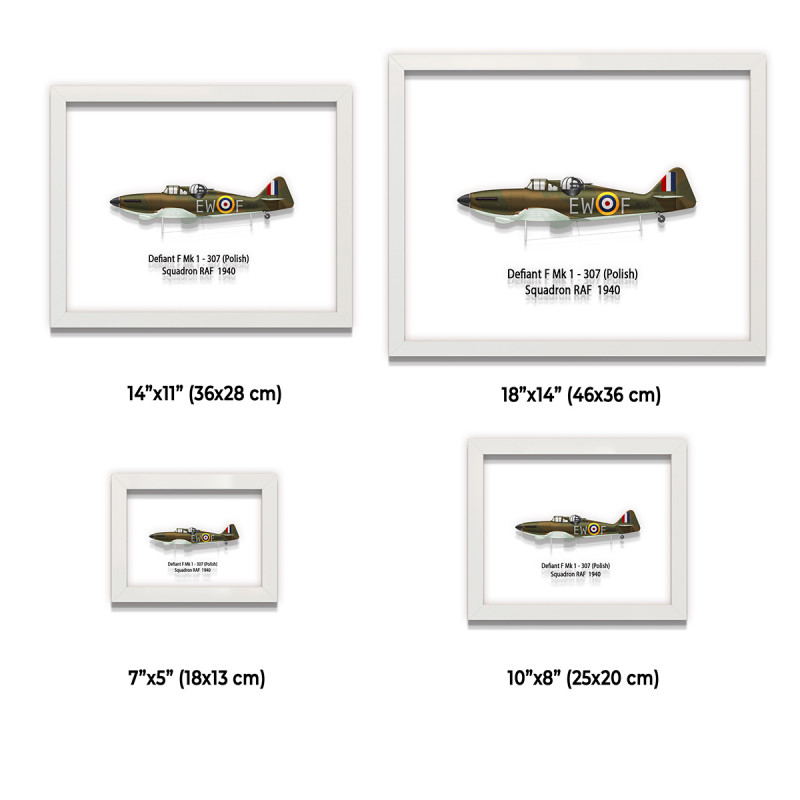 Принт на склі «Винищувач Boulton Paul Defiant Mk 1 307 Польська Ескадрилья 1940 рік»