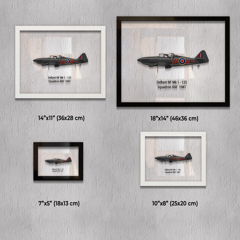 Принт на склі «Винищувач Boulton Paul Defiant Mk 1 125 Ескадрилья 1941 рік»