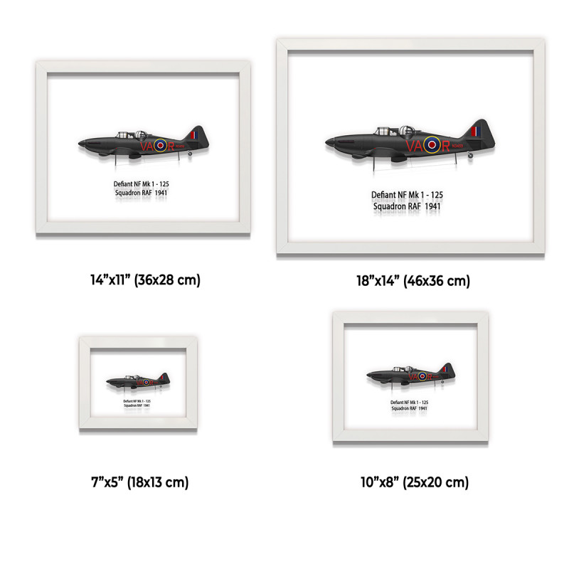 Принт на склі «Винищувач Boulton Paul Defiant Mk 1 125 Ескадрилья 1941 рік»