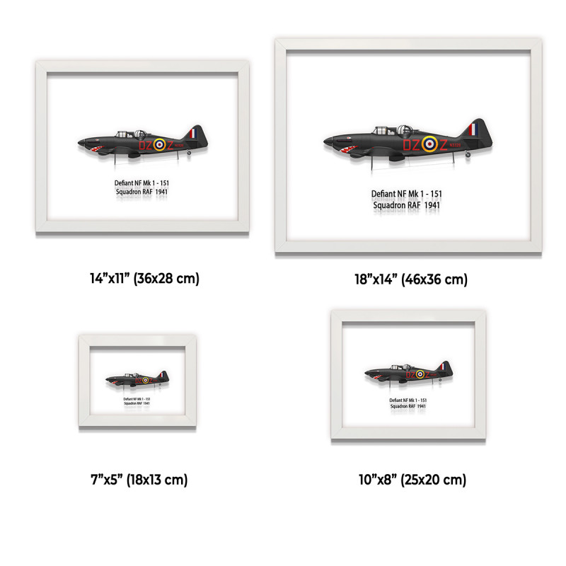 Принт на склі «Літак Boulton Paul Defiant Mk 1 151 Ескадрилья 1941 рік»
