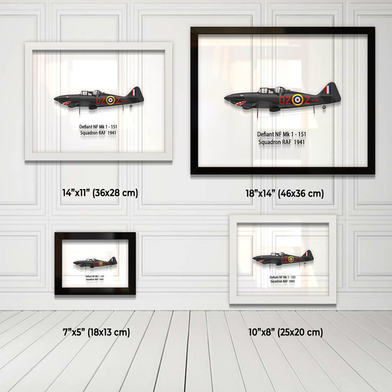 Принт на склі «Літак Boulton Paul Defiant Mk 1 151 Ескадрилья 1941 рік»
