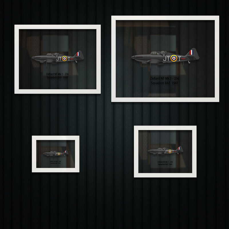 Принт на склі «Винищувач Boulton Paul Defiant Mk 1 256 Ескадрилья 1941 рік»