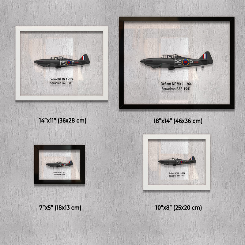 Принт на склі «Літак Boulton Paul Defiant Mk 1 264 Ескадрилья 1941 рік»