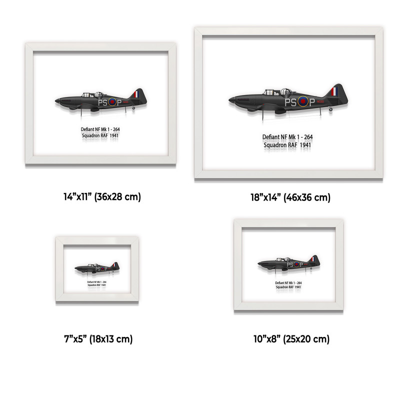 Принт на склі «Літак Boulton Paul Defiant Mk 1 264 Ескадрилья 1941 рік»