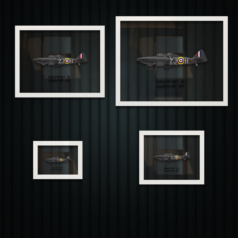 Принт на склі «Винищувач Boulton Paul Defiant Mk 1 96 Ескадрилья 1941 рік»