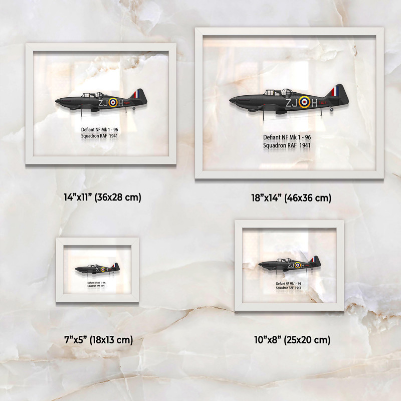 Принт на склі «Винищувач Boulton Paul Defiant Mk 1 96 Ескадрилья 1941 рік»