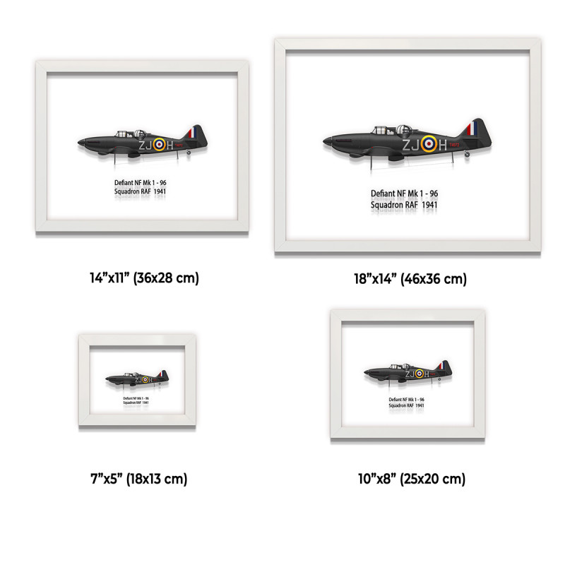 Принт на склі «Винищувач Boulton Paul Defiant Mk 1 96 Ескадрилья 1941 рік»