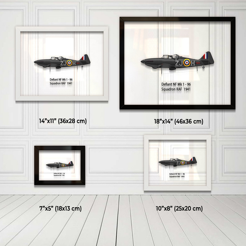 Принт на склі «Винищувач Boulton Paul Defiant Mk 1 96 Ескадрилья 1941 рік»