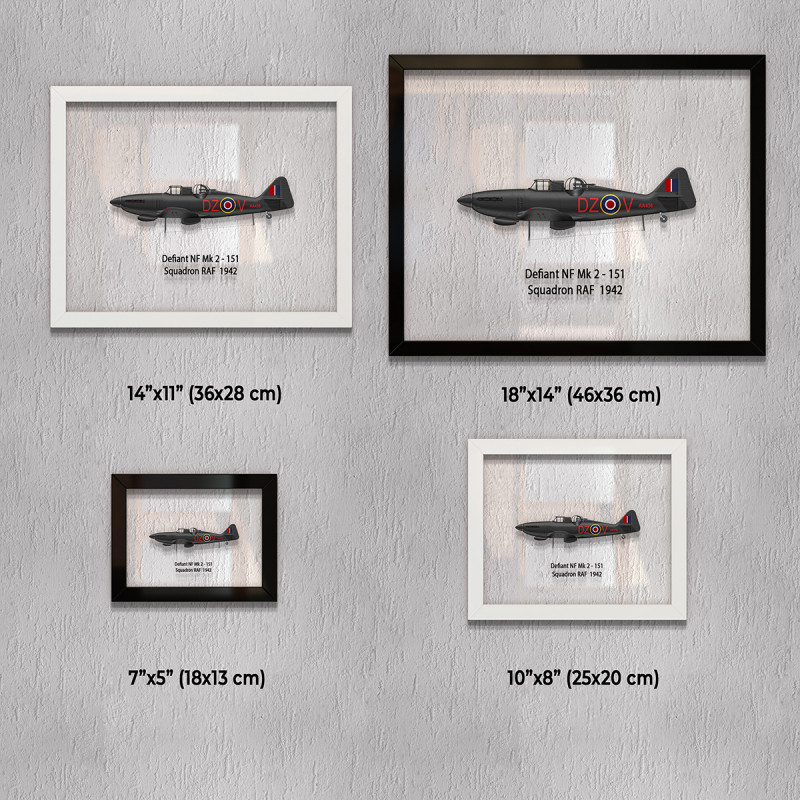 Принт на склі «Винищувач Boulton Paul Defiant Mk 1 151 Ескадрилья 1942 рік»