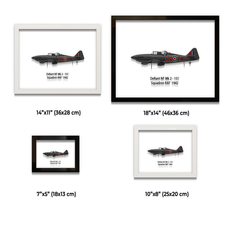 Принт на склі «Винищувач Boulton Paul Defiant Mk 1 151 Ескадрилья 1942 рік»