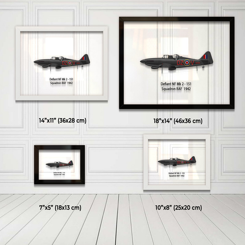 Принт на склі «Винищувач Boulton Paul Defiant Mk 1 151 Ескадрилья 1942 рік»