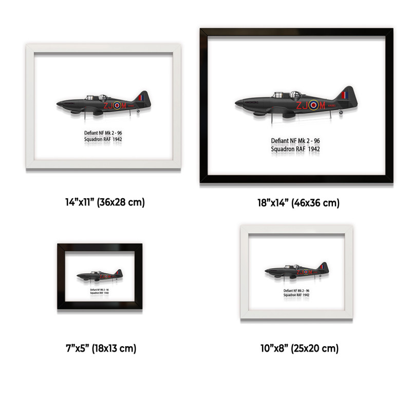 Принт на склі «Літак Boulton Paul Defiant Mk 1 96 Ескадрилья 1942 рік»