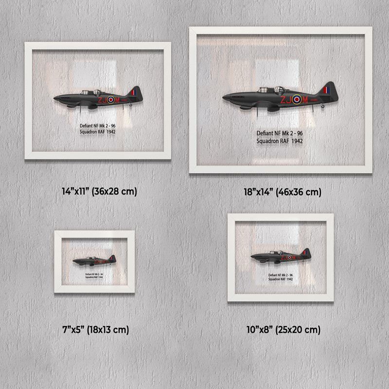 Принт на склі «Літак Boulton Paul Defiant Mk 1 96 Ескадрилья 1942 рік»