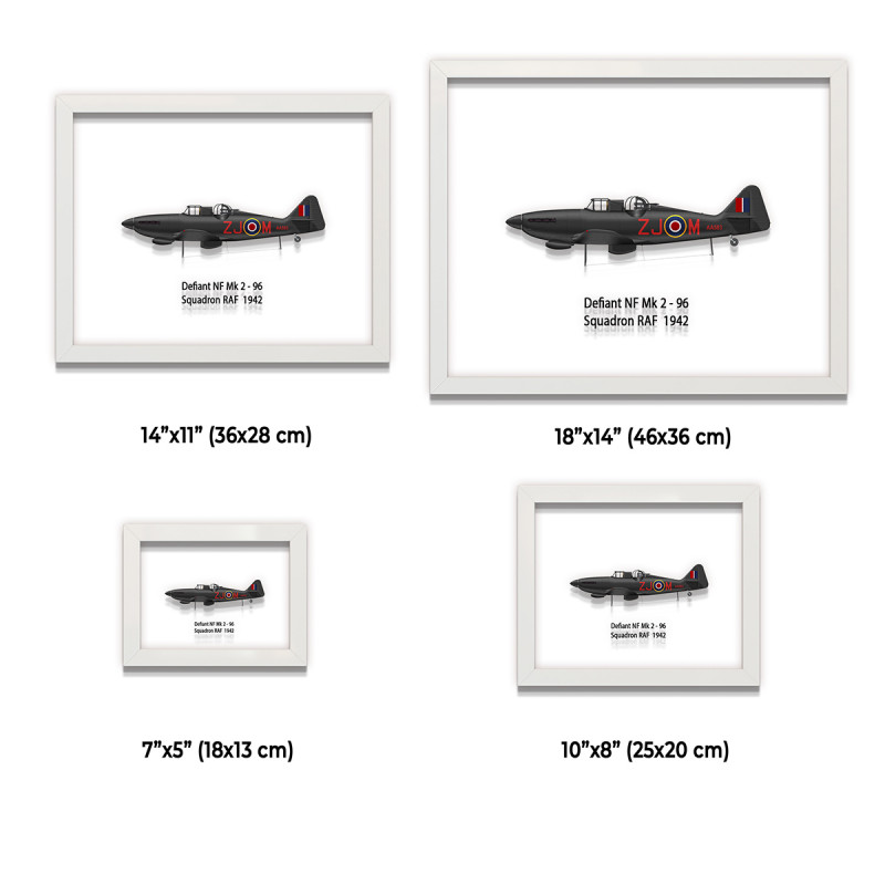 Принт на склі «Літак Boulton Paul Defiant Mk 1 96 Ескадрилья 1942 рік»