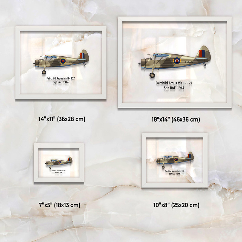 Принт на склі «Літак Fairchild 24 Argus Mk II 127 Ескадрилья 1944 рік»