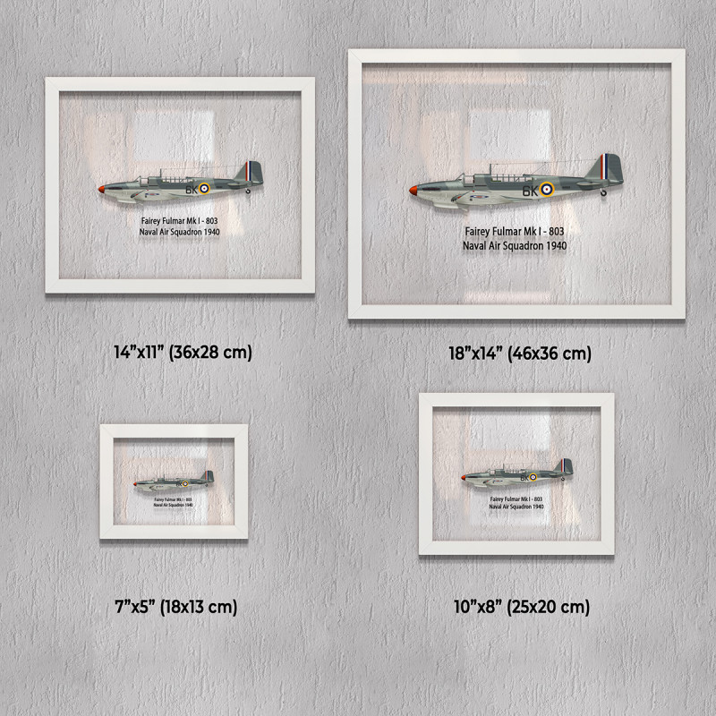 Принт на склі «Літак Fairey Fulmar Mk I 803 Ескадрилья 1940 рік»