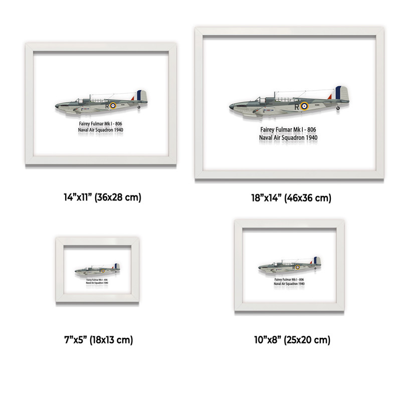 Принт на склі «Винищувач Fairey Fulmar Mk I 806 Ескадрилья 1940 рік»