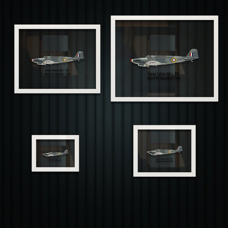 Принт на склі «Винищувач Fairey Fulmar Mk I 807 Ескадрилья 1940 рік»