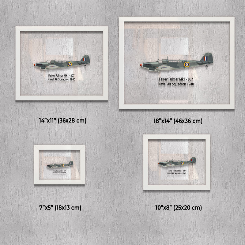 Принт на склі «Винищувач Fairey Fulmar Mk I 807 Ескадрилья 1940 рік»