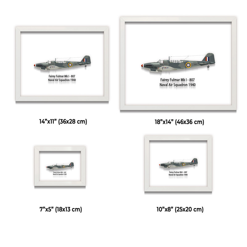 Принт на склі «Винищувач Fairey Fulmar Mk I 807 Ескадрилья 1940 рік»