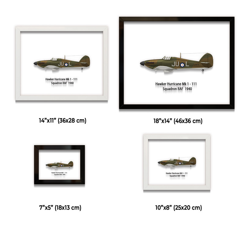 Принт на склі «Винищувач Hawker Hurricane Mk 1 111 Ескадрилья 1940 рік»