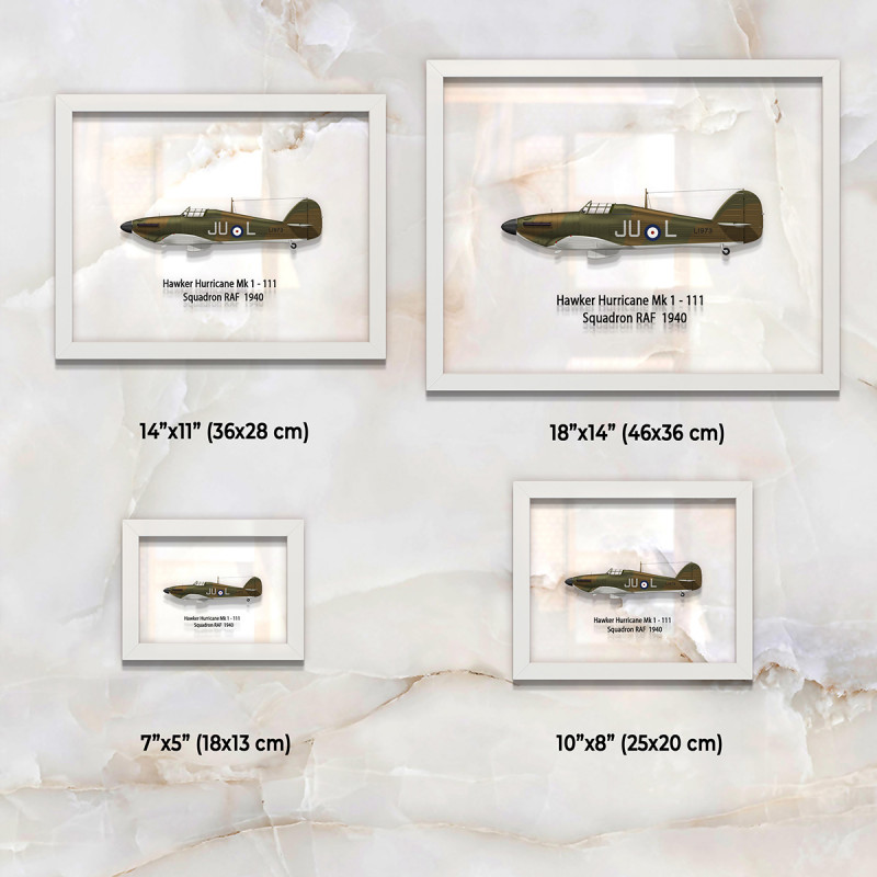 Принт на склі «Винищувач Hawker Hurricane Mk 1 111 Ескадрилья 1940 рік»