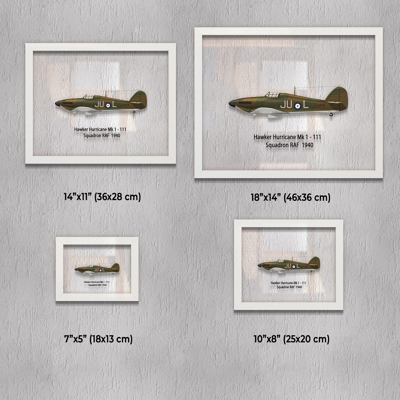 Принт на склі «Винищувач Hawker Hurricane Mk 1 111 Ескадрилья 1940 рік»