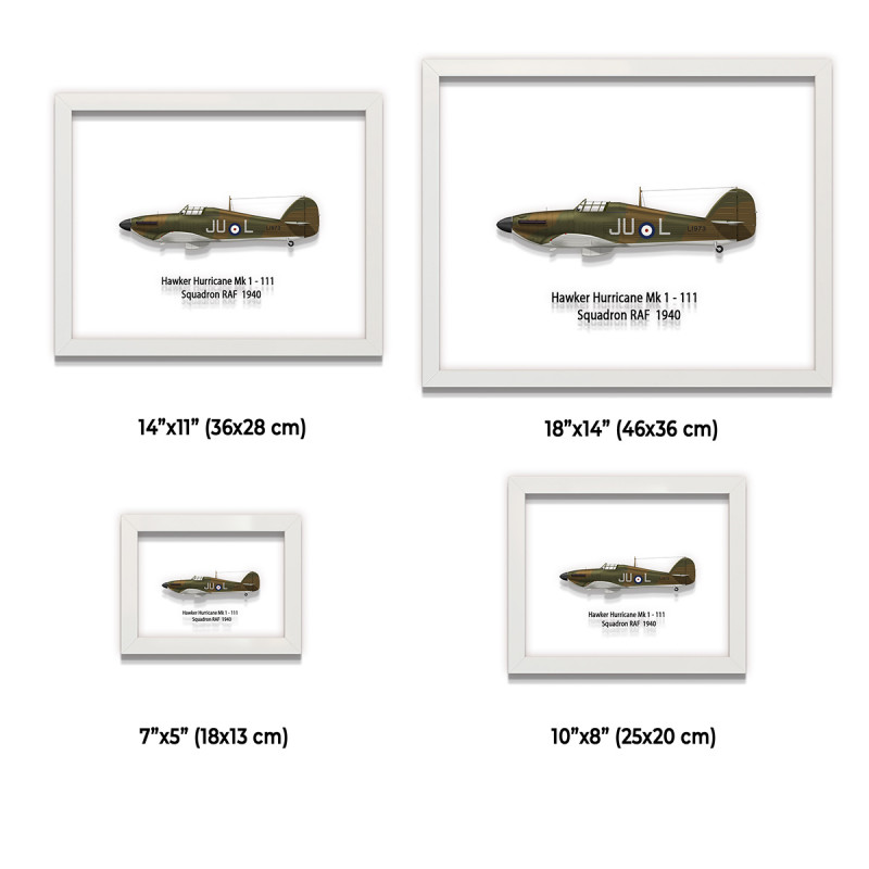 Принт на склі «Винищувач Hawker Hurricane Mk 1 111 Ескадрилья 1940 рік»